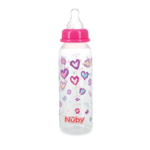 Biberon Redonda Transparente Corazon Con Tetina De Silicona 240Ml