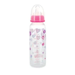 Biberon Redonda Transparente Corazon Con Tetina De Silicona 240Ml