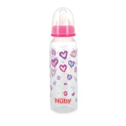 Biberon Redonda Transparente Corazon Con Tetina De Silicona 240Ml