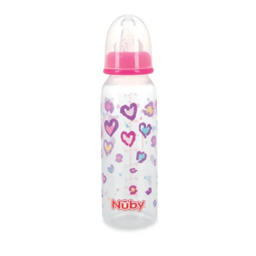Biberon Redonda Transparente Corazon Con Tetina De Silicona 240Ml